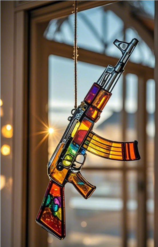 🎄🎅Christmas Sale - 49% OFF🎄-Handmade Stained Gun suncatcher