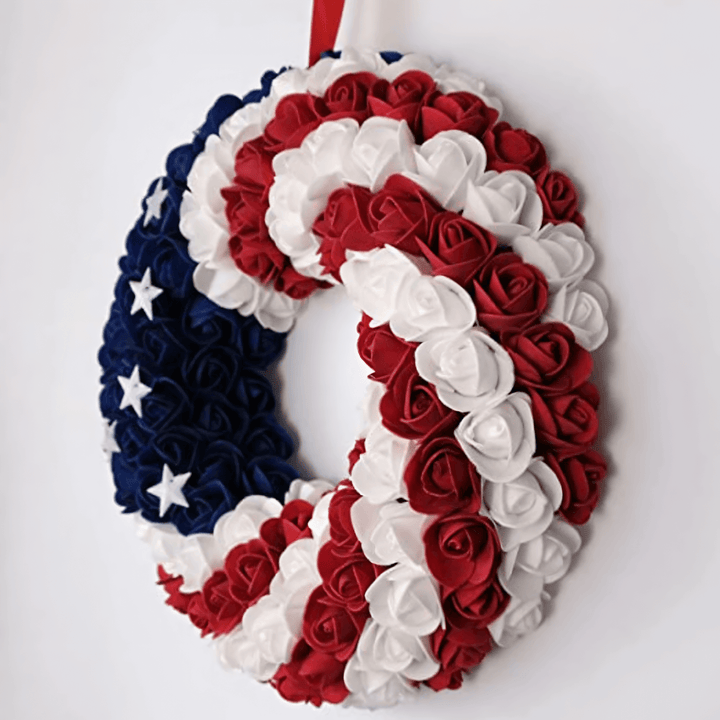 🔥Handmade American Flag Patriotic Wreath