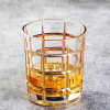 Gold Rim Grid Whiskey Glass