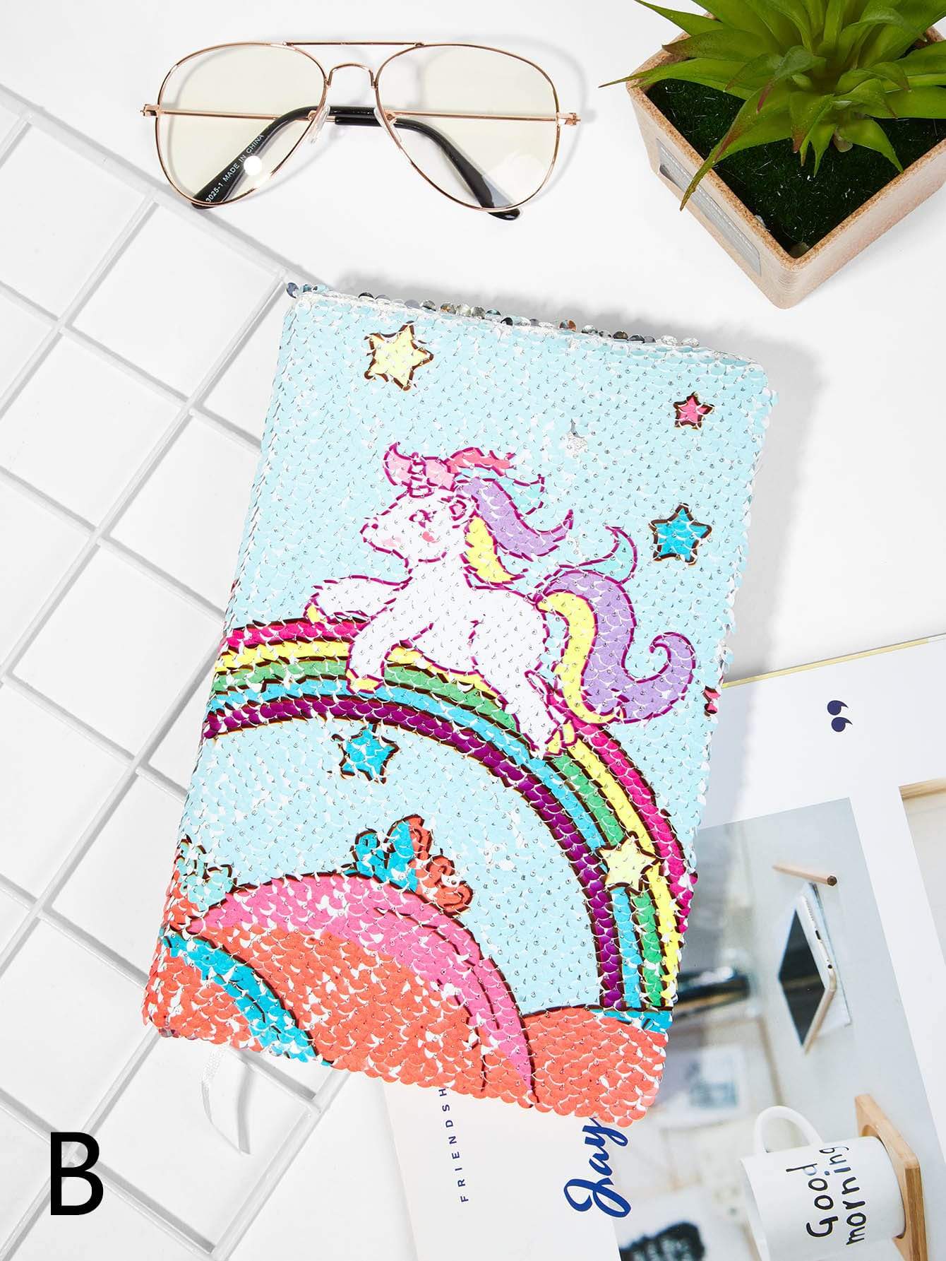 Unicorn Cover Sequin Notebook 1pack