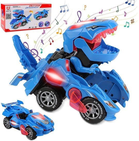 PERFECT GIFT FOR KIDS🎁 LED DINOSAUR TRANSFORMATION CAR TOY