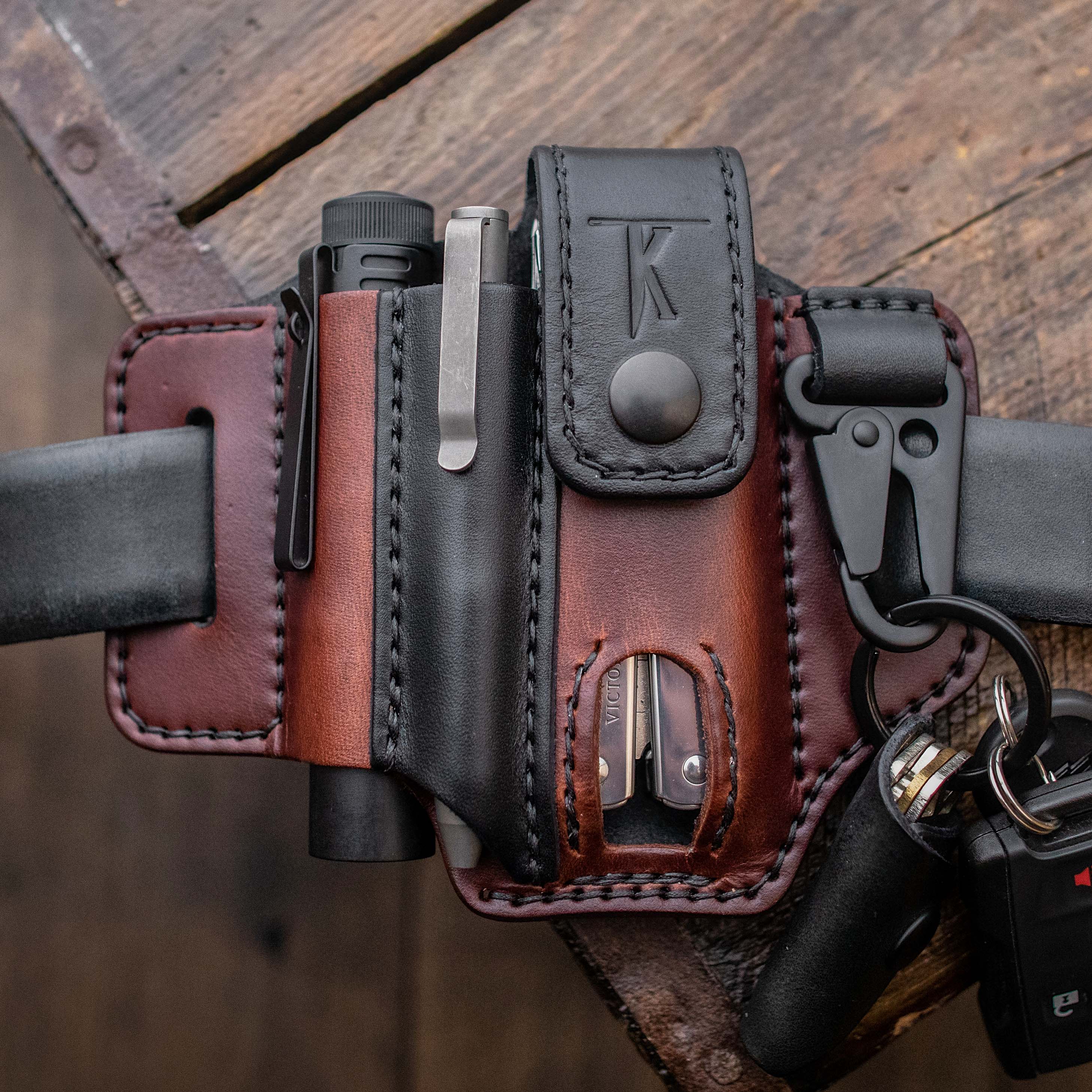 Cowhide Leather Owl Buckle Tactical Multifunctional Belt Cover
