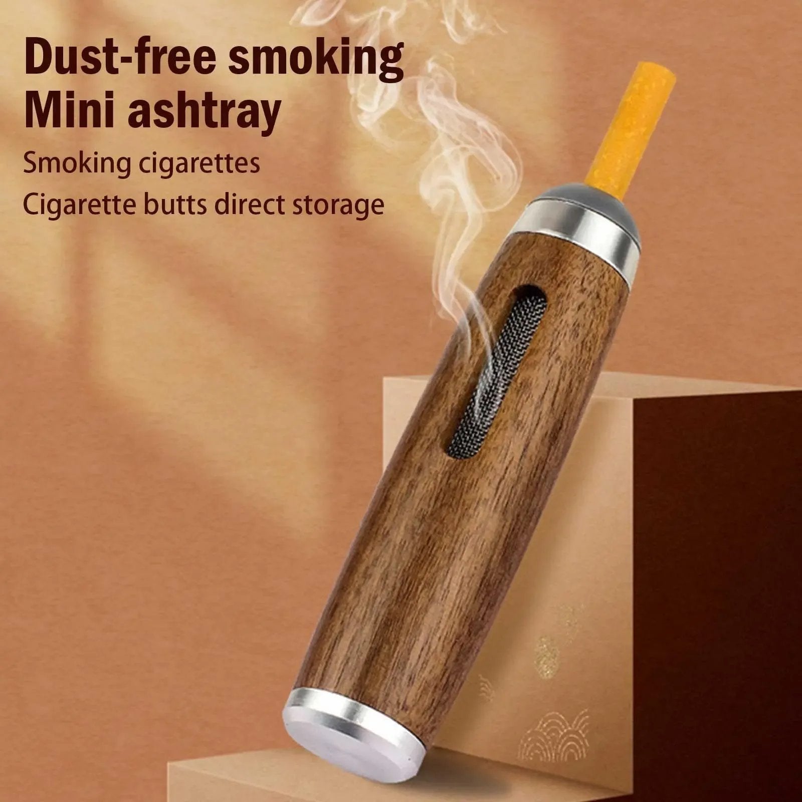 🔥Last Day 50% OFF🔥Portable Anti-flying Walnut Cigarette Ashtray