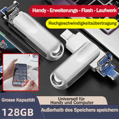 🔥Heißer Verkauf-49% Rabatt - [Multifunktional] Vier-in-Eins-Flash-Laufwerk für Mobiltelefone mit großer Kapazität