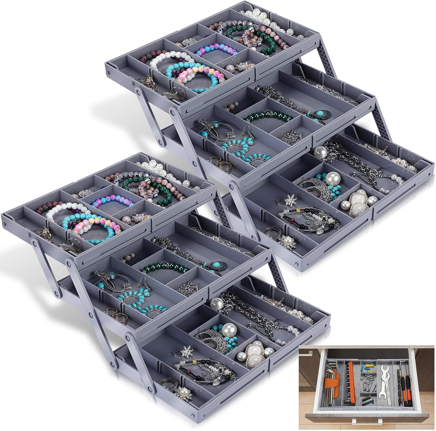 🔥Last Day Promotion - 70% OFF🎁Multi-Level Smart Drawer Organizer