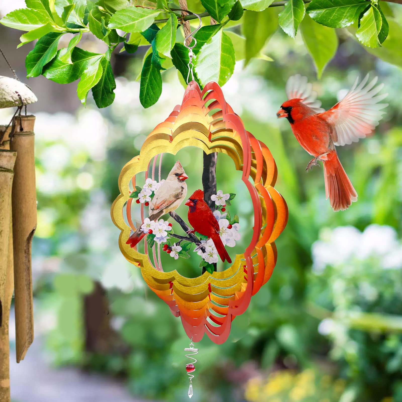 (Last Day Promotion -50% OFF) 3D Garden Decorative Cardinal Wind Spinner, BUY 2 FREE SHIPPING