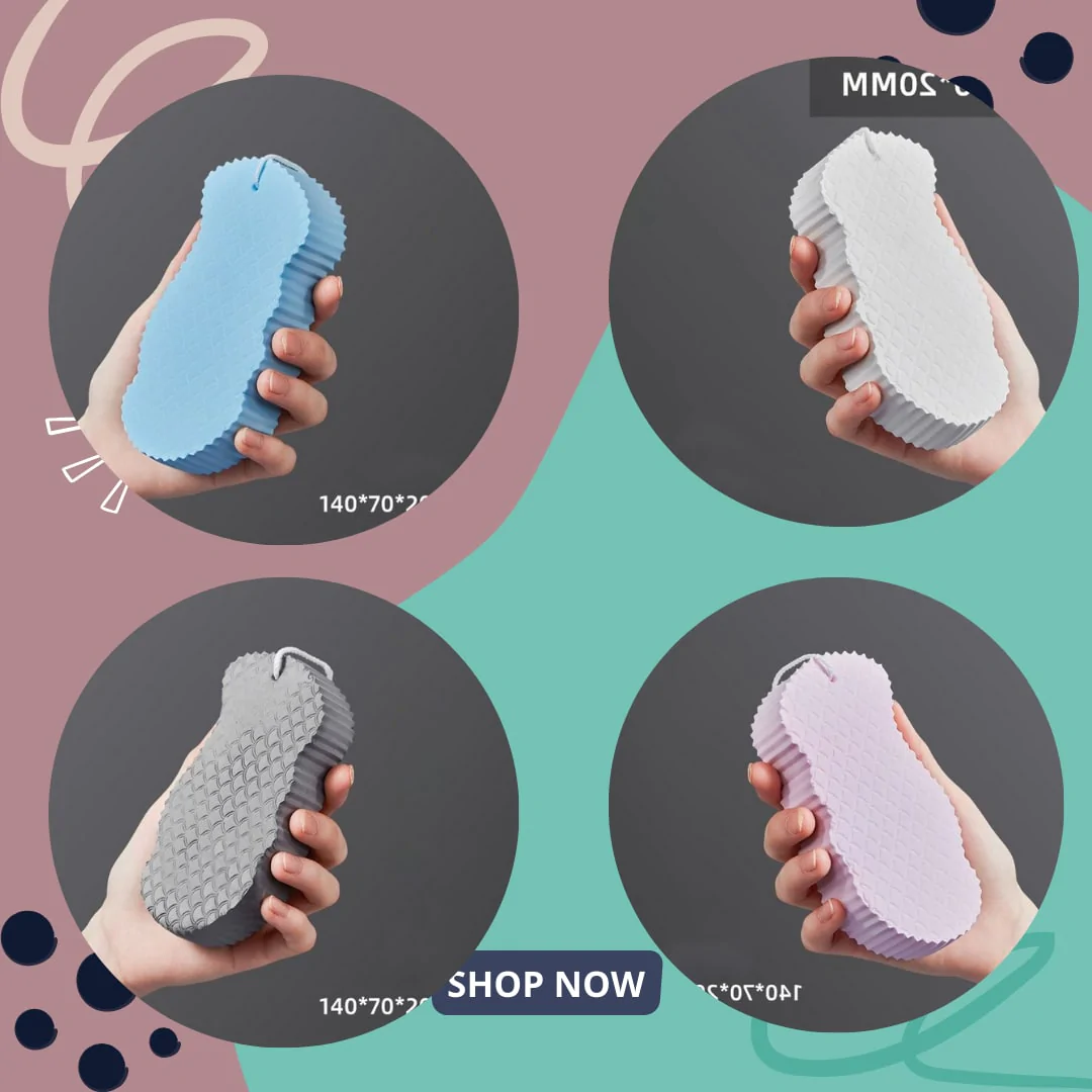 (🔥Last Day Promotion)3D Exfoliating Bath Sponge👍buy 2 (get 2 free)-4pcs