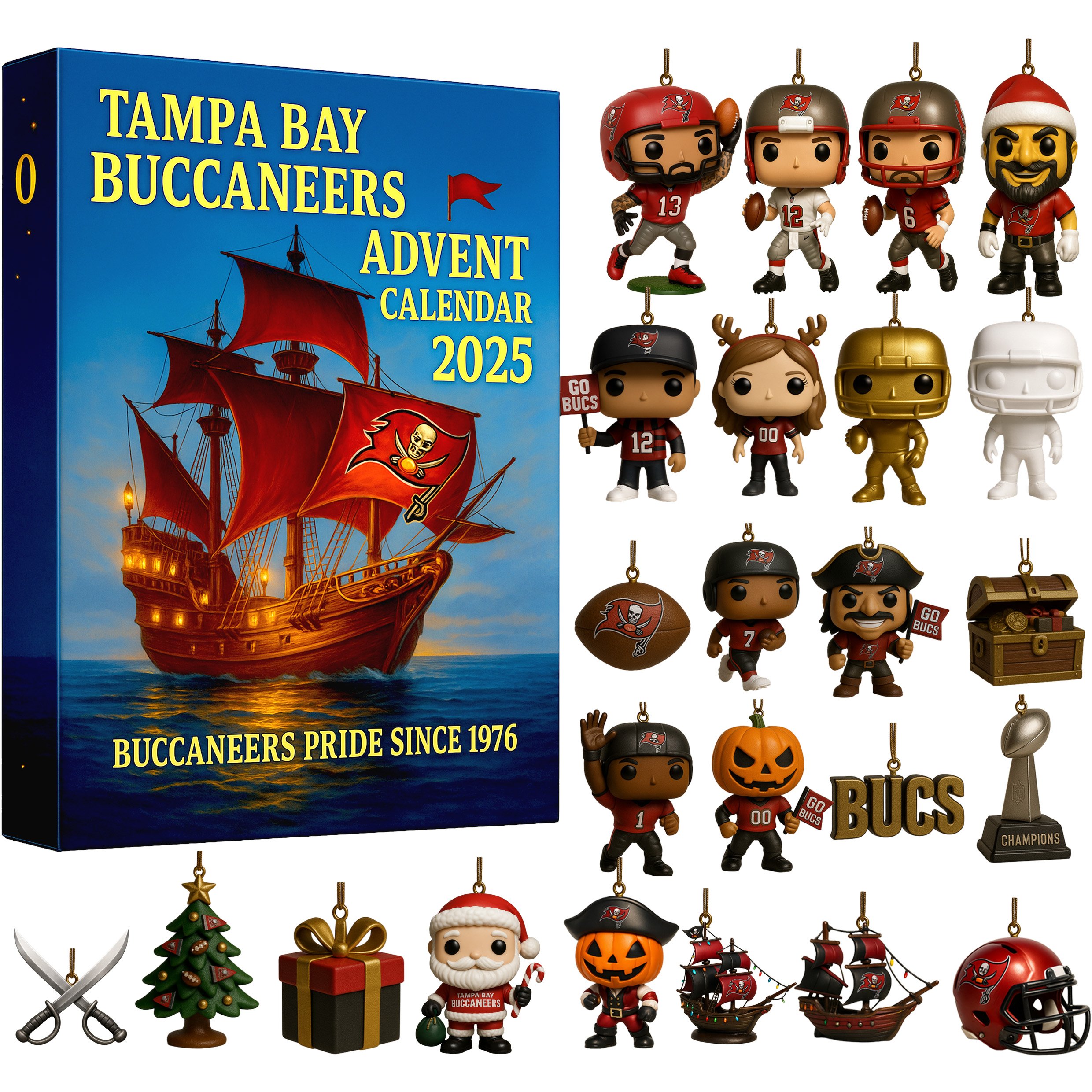 🔥Last Day 50% OFF -🎄Tampa Bay Buccaneers Advent Calendar 2025