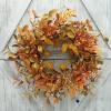 🍁🎁 Front Door Autumn Wreath Handmade Artificial Wreath with Bright Oak Leaves, Small Pumpkins, Berry Branches, 🎄 Mixed Leaves for Farmhouse Indoor and Outdoor Window Wall Door Decoration