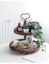 Vintage Wood 2 Tiered Tray