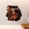 Christmas Family Mice in Mouse Hole Decal - 3D Wall Sticker