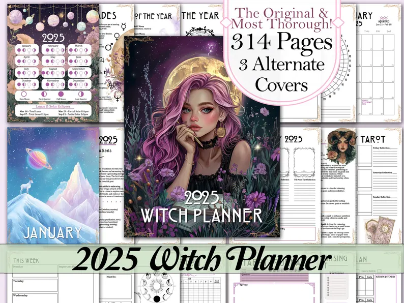 2025 Witch Plan Calendar (Includes Full Year Plan Bookmarks)