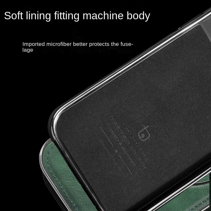 Funda de iPhone con Soporte Invisible de Cuero de Lujo