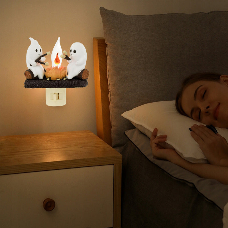 🔥Halloween Sale 60% OFF --2024 Ghost Campfire Flickering Nightlight✨🔥👻