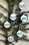 Handmade Family of Sea Glass Birds Christmas Ornament