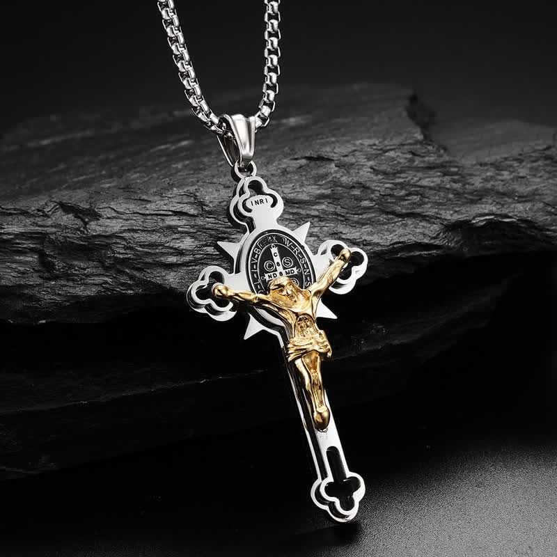 🙏 49% OFF🙏Collar con colgante de cruz de protección de ST.Benedict