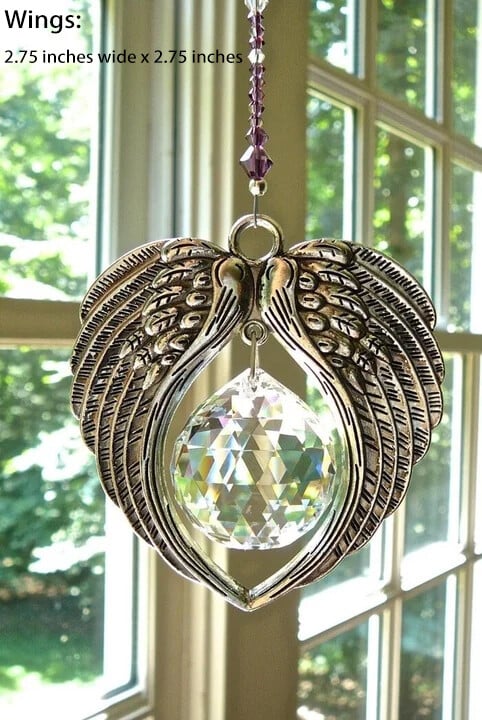 ANGEL WINGS  Crystal and Pewter Wings Suncatcher