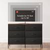 WLIVE Wide Fabric Dresser, 6 Drawer Dresser TV Stand for 60