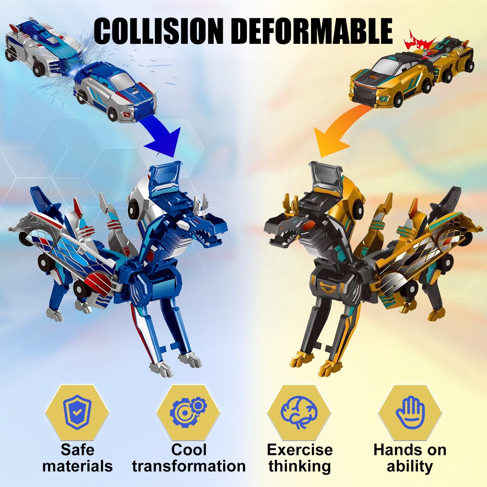 🔥Last Day Promotion 70% OFF💥Collision Transforming Dinosaur Car Toy⚡BUY 2 FREE SHIPPING
