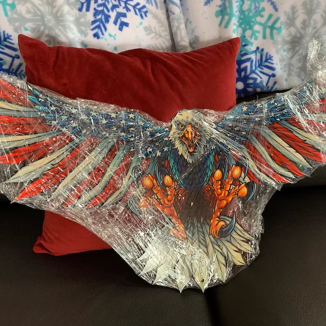 🦅Handmade Bald Eagle with Flag Wings