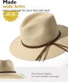 FURTALK Sun Hats for Women Summer Wide Brim UV UPF 50+ Panama Fedora Foldable Packable Straw Beach Hat