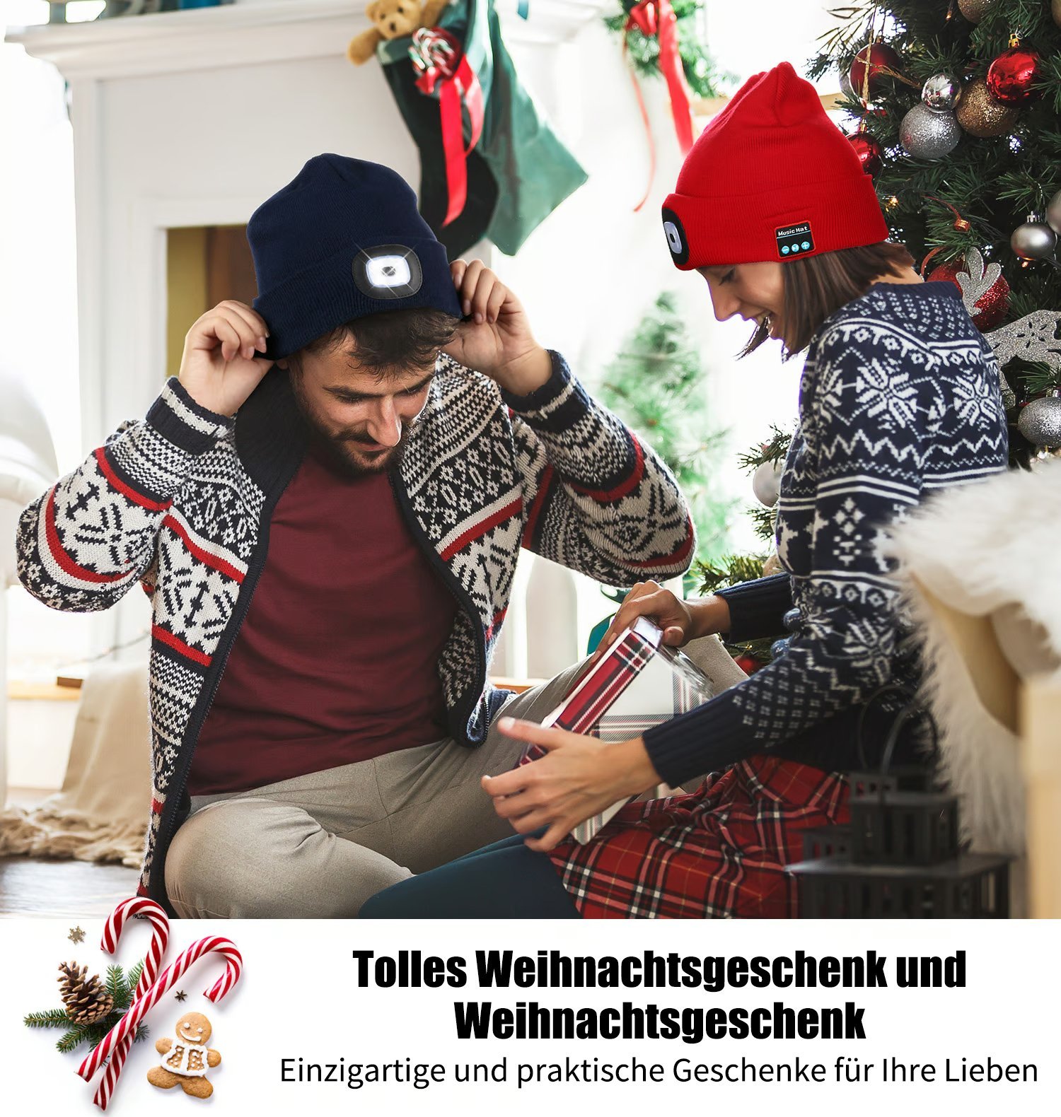 🎄Weihnachtsverkauf 49% RABATT🎅Bluetooth-Mütze mit 3-in-1-Funktion