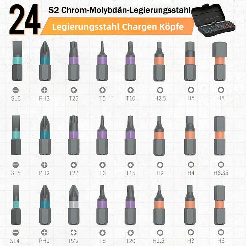 🔥Letzter Tag Verkauf 49% Rabatt🔧24-in-1 DIY Schraubendreher-Set – Magnetisch, Kompakt & mit Ratsche