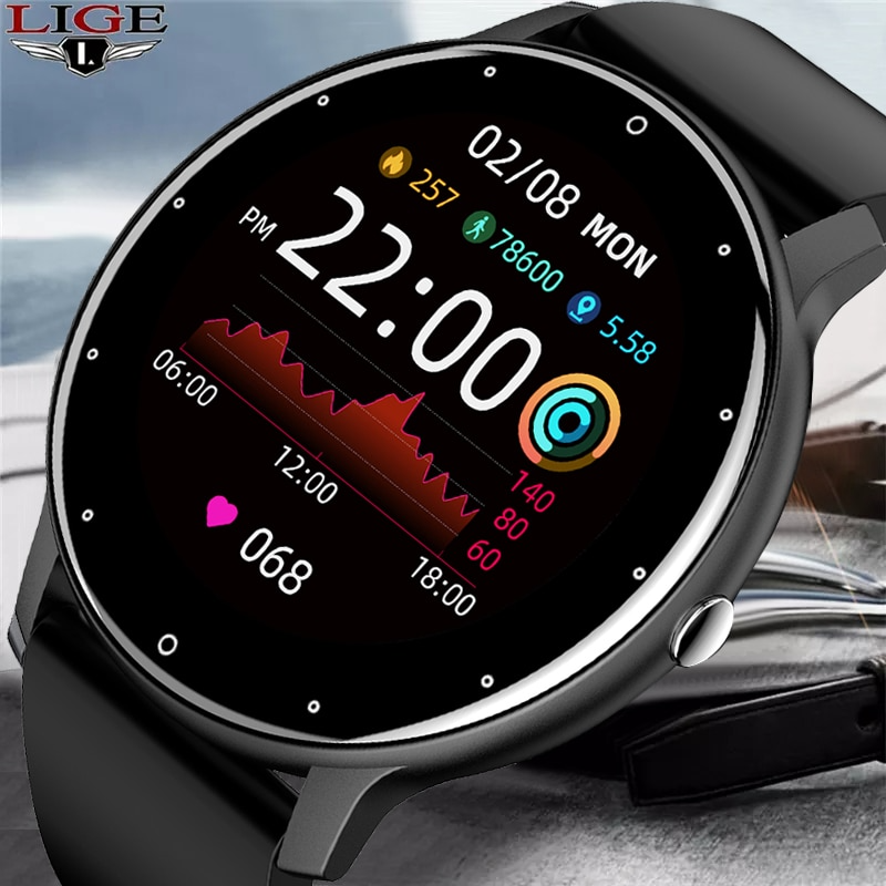 LIGE IP67 Waterproof Smart Screen Watch