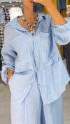 Ladies' Collar Solid Color Loose Casual Suit