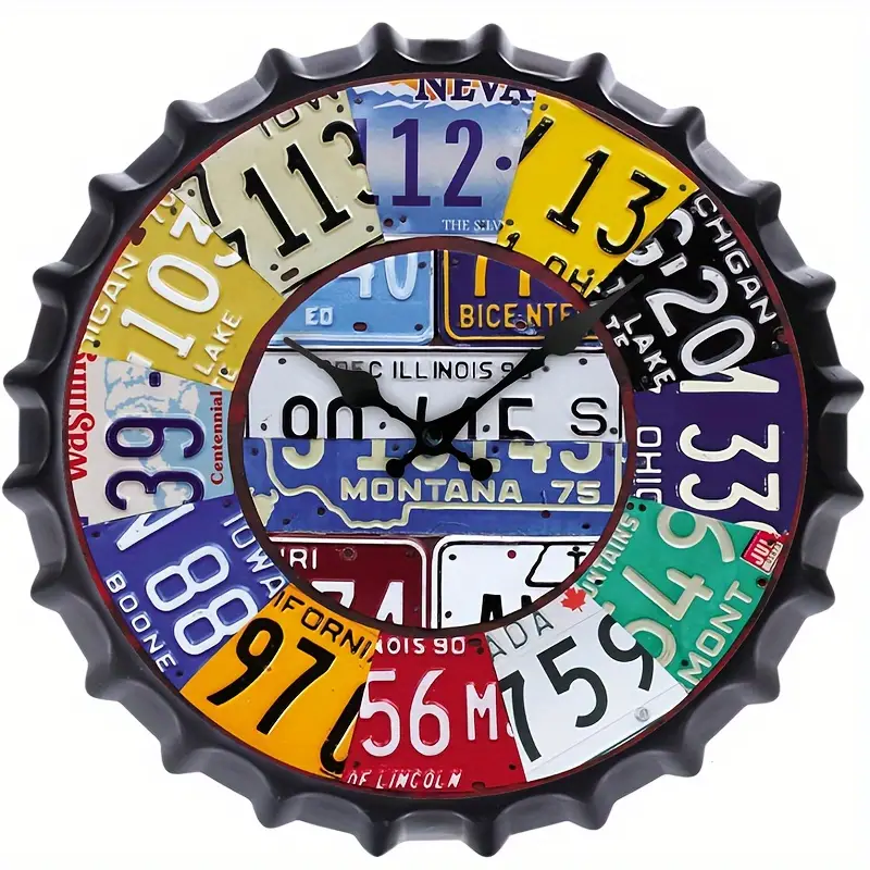 🔥DIY License Plate Patchwork Art Clock