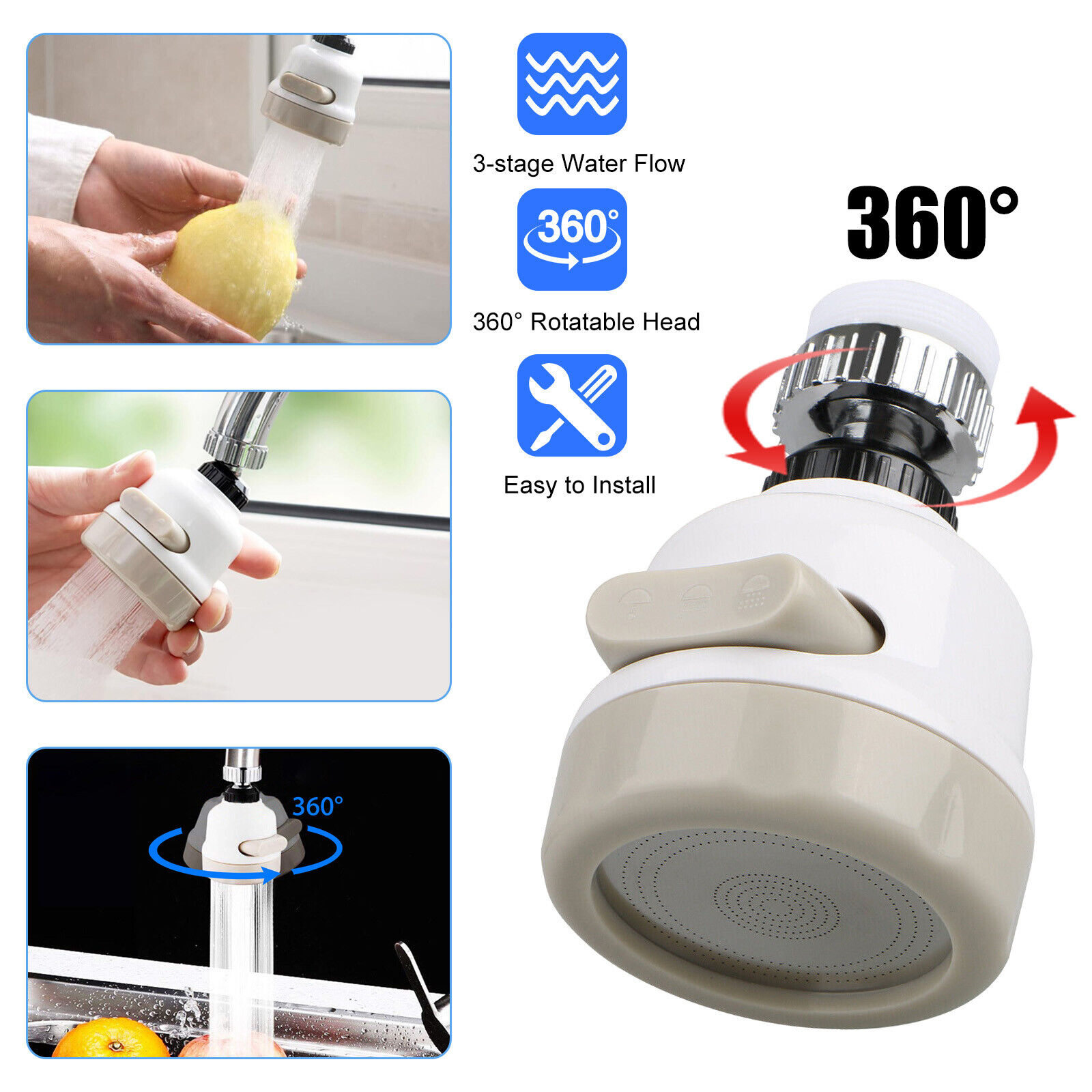 (Last Day Promotion - 50% OFF) 360 Degree Rotating Faucet, 🔥Buy 3 Get 2 Free & Free Shipping