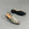 Almond Toe Woven Leather Sandals
