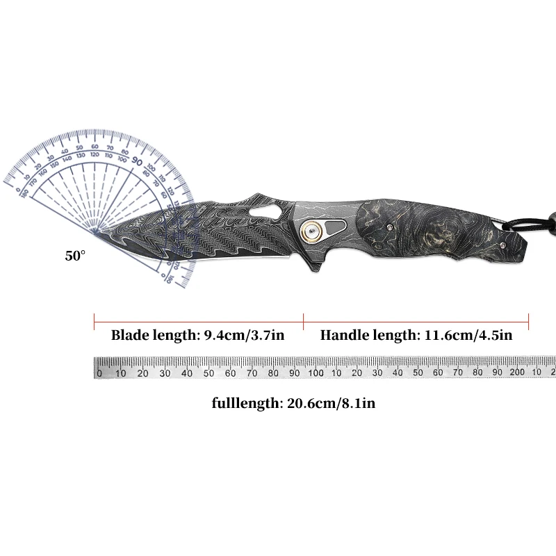 Handmade Damascus Steel Pocket Knife | Men’s EDC Survival Blade