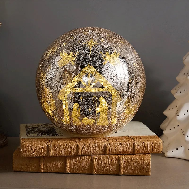 ⏰LAST DAY SALE 50% OFF💥Glowing Cracked Nativity Ball