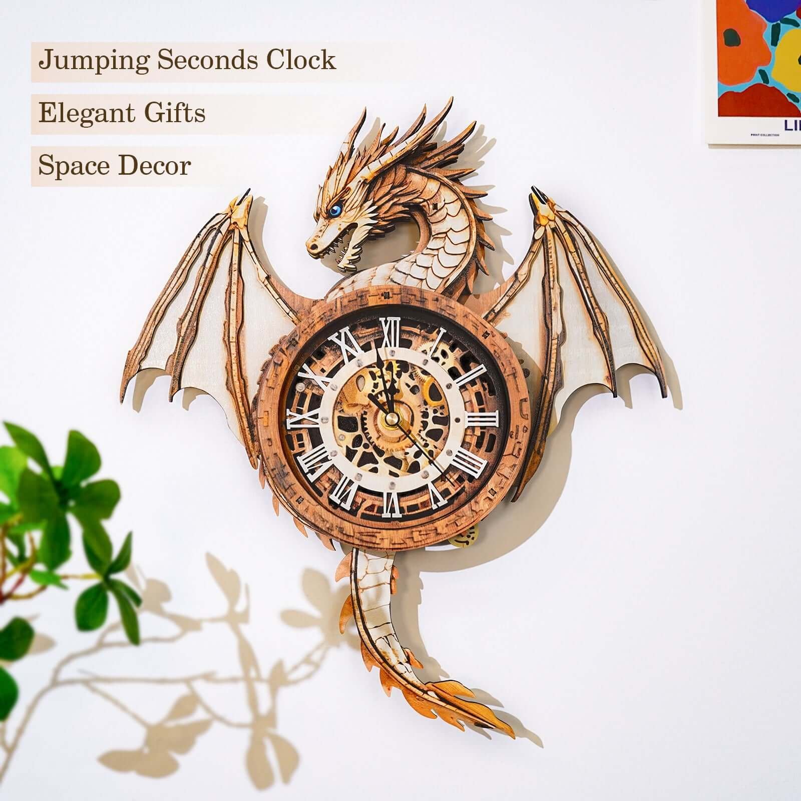 🔥Last Day 49% OFF - Ancient Dragon 3D Wooden Puzzle Clock DIY Craft Kit🐉