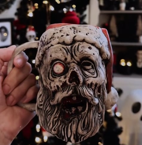 🔥LAST DAY 49% OFF🎁Handmade💀Zombie Santa Christmas Mug 🎅Best Christmas Gift