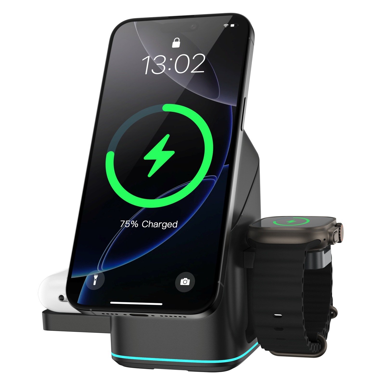 🔥3-in-1 kabelloses Ladegerät - kabelloses Aufladen mehrerer Geräte Touch-Pop-up-Laden🔋