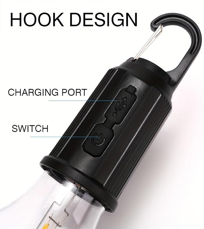 💥LAST DAY SALE 50% OFF💥2025 New Solar Rechargeable Hooked Camping Light⚡BUY 3 GET 1 FREE