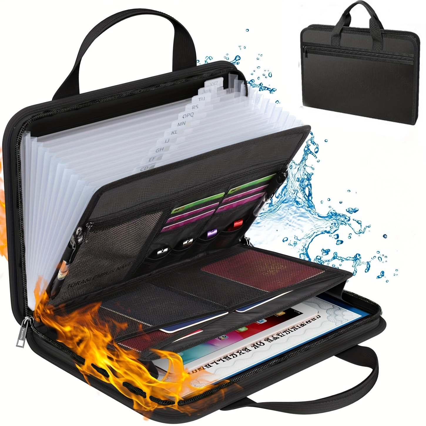⏰LAST DAY SALE 50% OFF💥Large Capacity A4 Fireproof File Folder with Handle