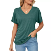 💝Summer new casual v-neck solid color loose t-shirt