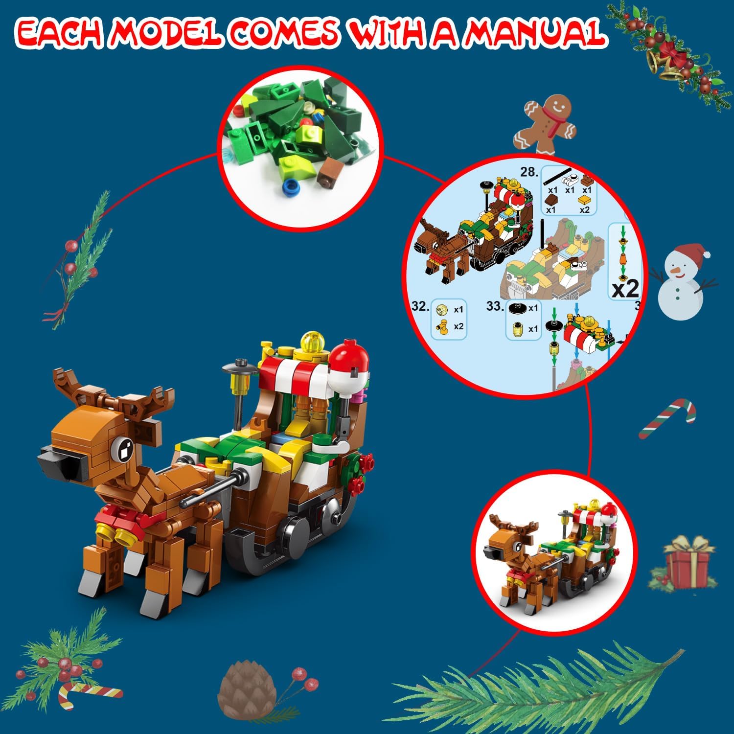 🎅2024 Early Christmas Sale🎁 Advent Calendar Christmas Building Blocks Set