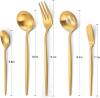 Matte Gold Silverware Set, VANVRO 40-Piece Stainless Steel Flatware Set, Satin Finish tableware Cutlery Set, Service for 8, Home and Restaurant, Dishwasher Safe