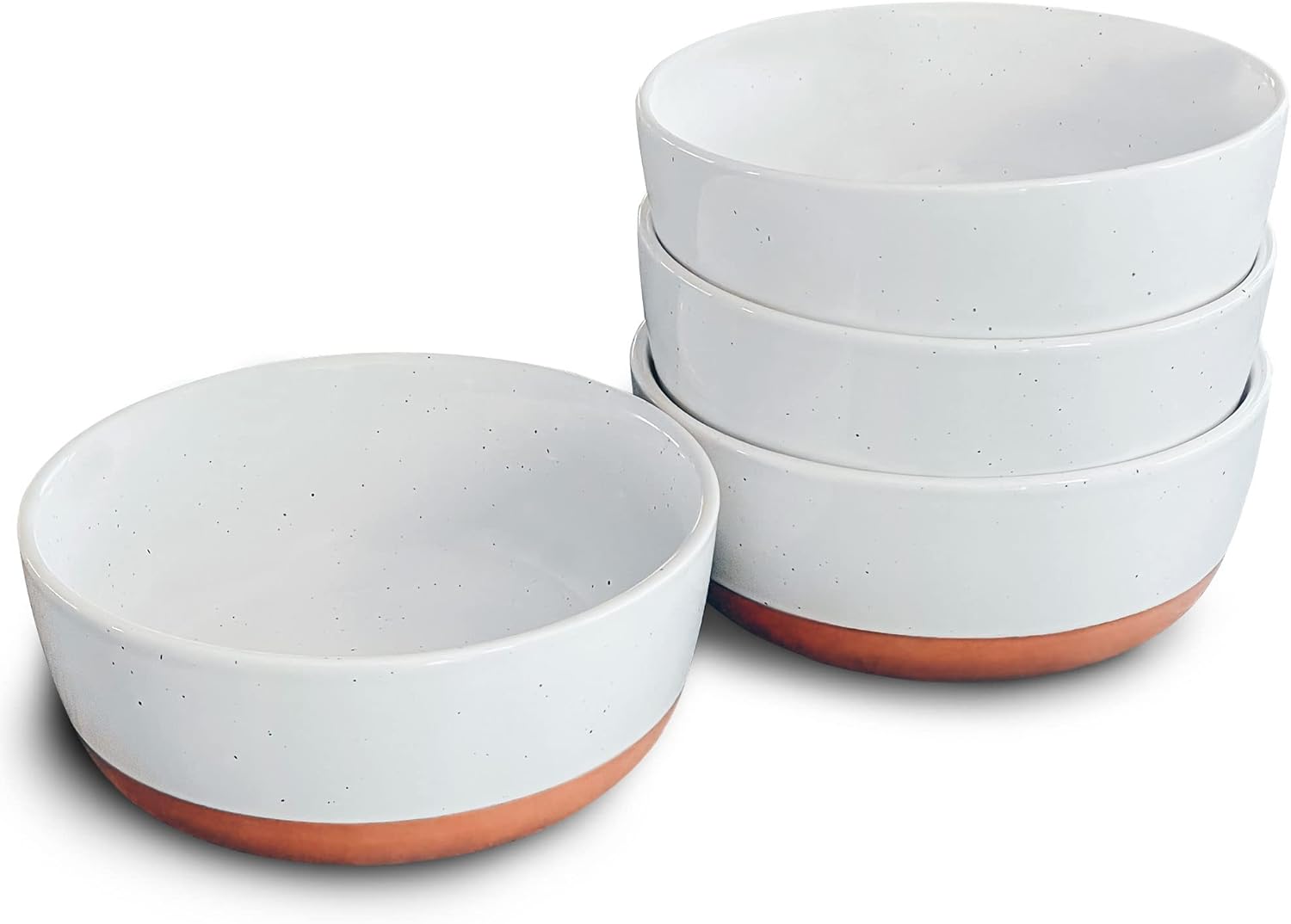 Set of 4 Porcelain Bowls, 25oz - Microwave, Dishwasher & Oven Safe for Soup, Cereal, etc.