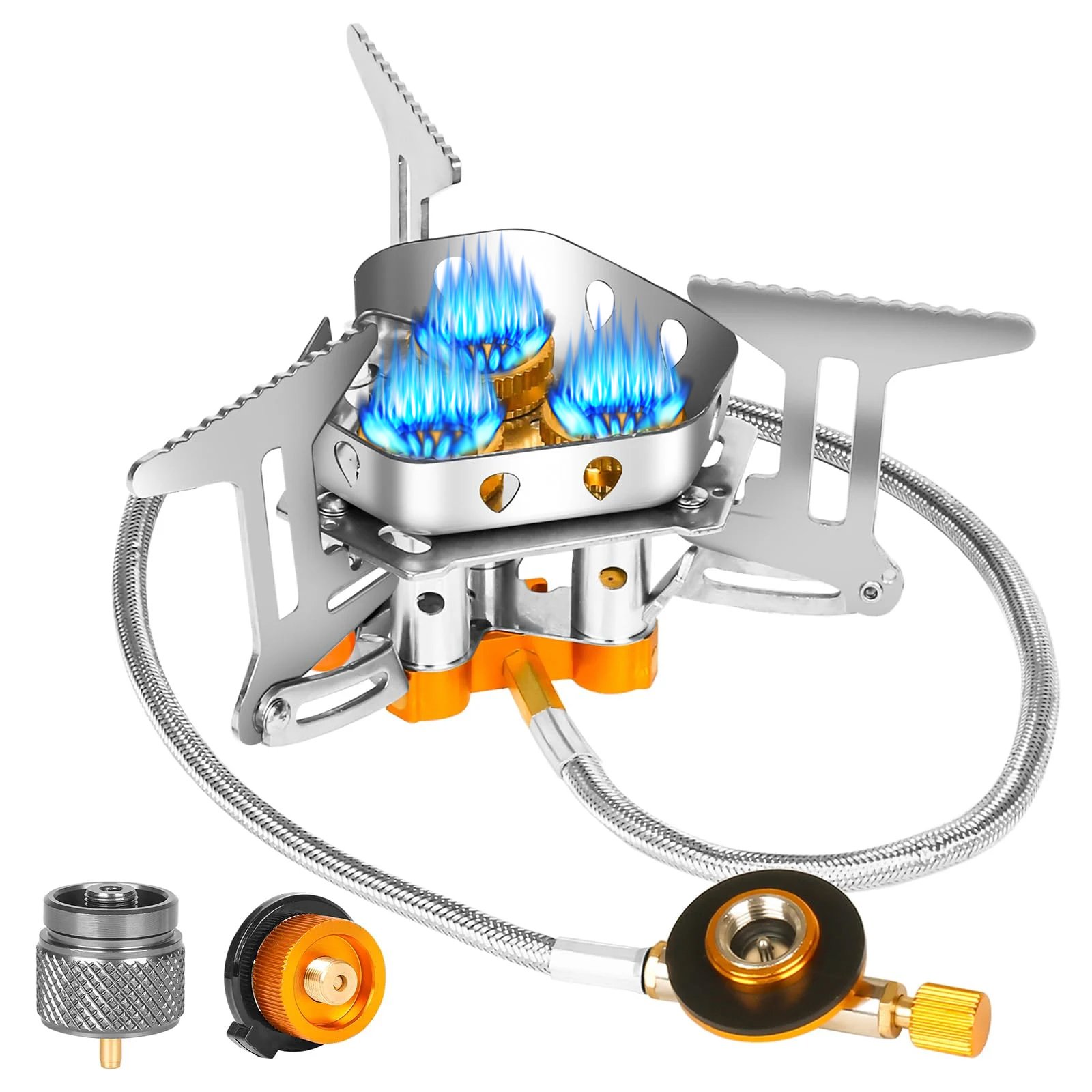 🔥LAST DAY 57% OFF🌟9900W/12800W Windproof Camping Stove, Camping Gas Stove with Piezo Ignition