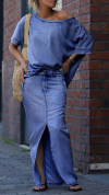 Women's Round Neck Tencel Casual Suit