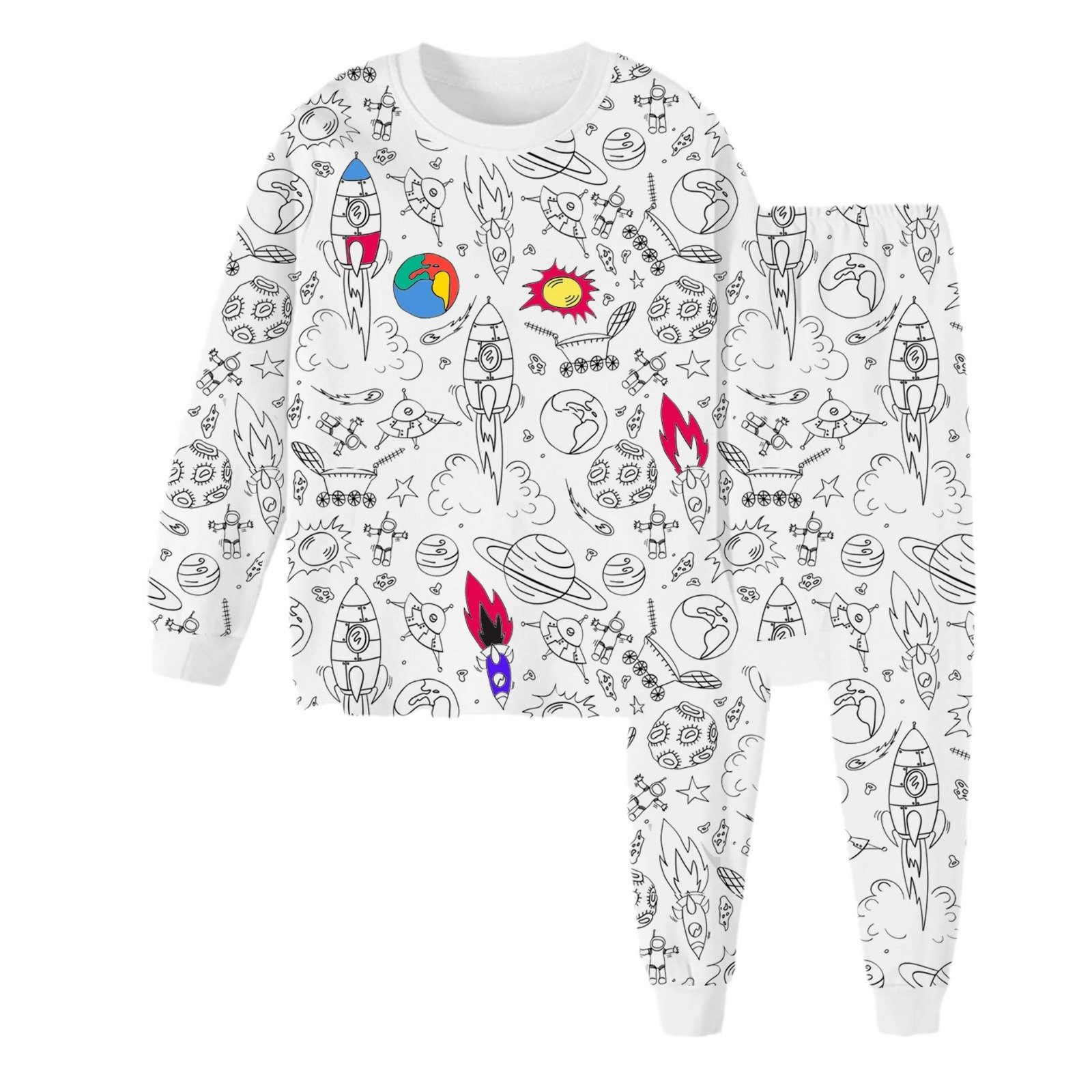 🎁TikTok Last Day Sale - 70% OFF🎨Kids colouring pajama sets with markers