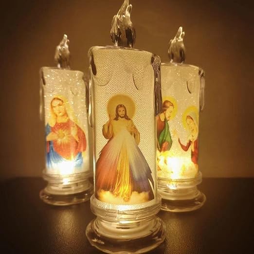 (🌲EARLY CHRISTMAS SALE - 49% OFF) 🎁🕯️LED Jesus Prayer Flameless Candles, 🔥Buy 5 Get 5 Free & Free Shipping