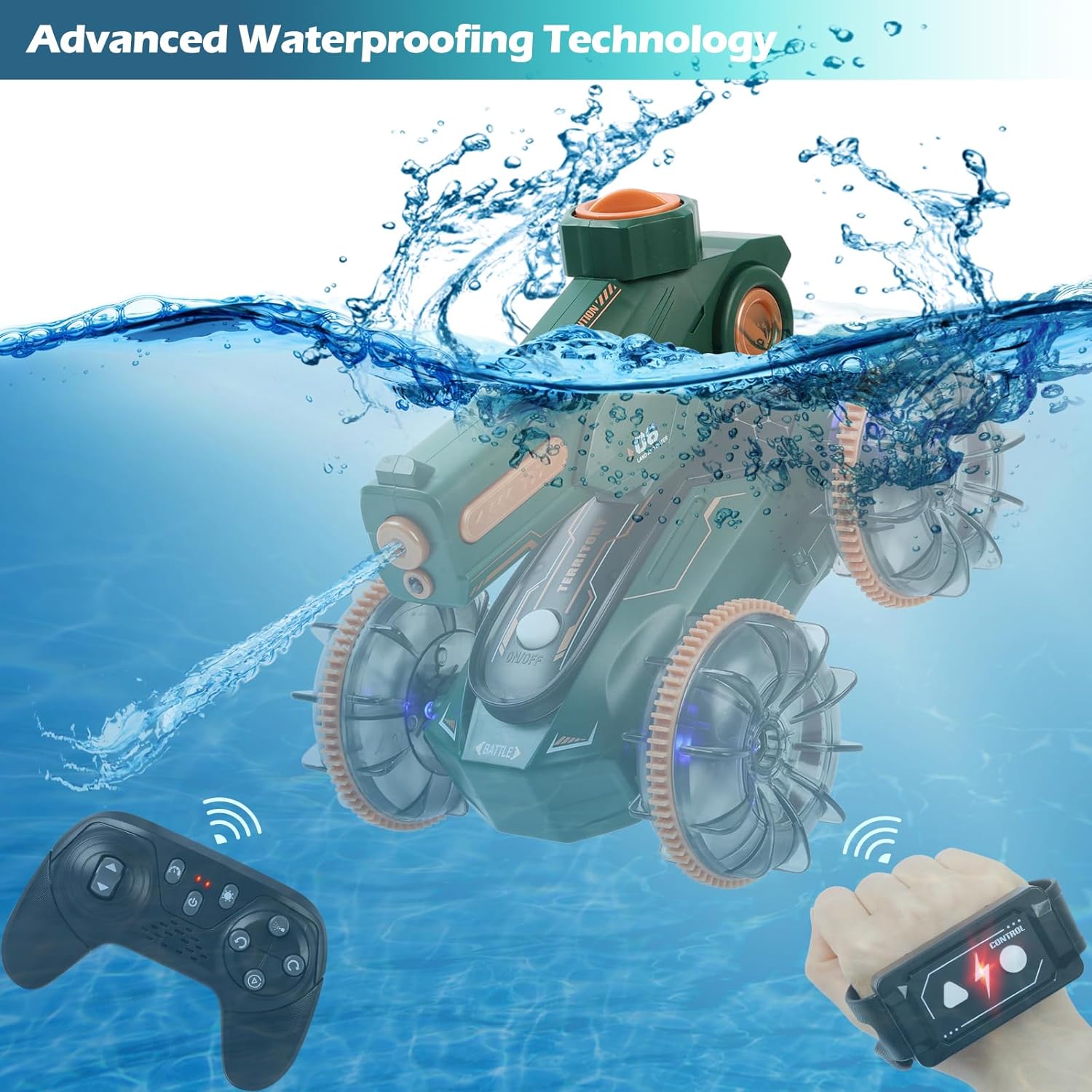 Amphibious RC Stunt Car Tank