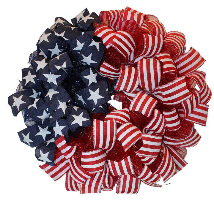 💞Handmade Patriotic ribbon Wreath