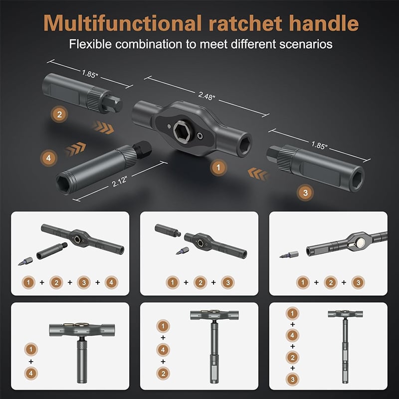 🎁TikTok Last Day Sale - 70% OFF🎉24 in 1 DlY Screwdriver Set Magnetic Compact and Portable Ratchet Screwdriver